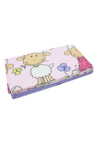 PRICHINDEL Set de 2 protecții pentru pătuț, bumbac, Little Sheep, violet, 120...