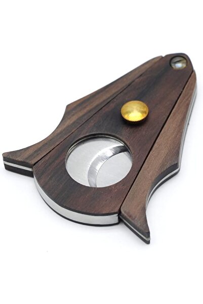 Generic G galiner Cigar Cutter Lock System Wood Stainless Steel Double Cut Blade Cigar Guillotine in Gift Bo