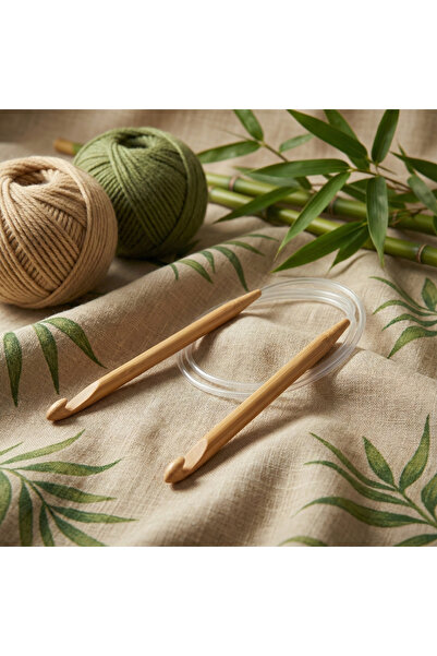 Hobi Dünyası 60 CM Misinalı Bambu Tunus Tığı | Doğal, Sessiz ve Hafif | Orta Projeler