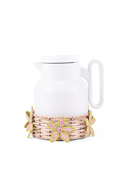 Blends Tea and Coffee Flask with stand Pink Flowered 1 Liter