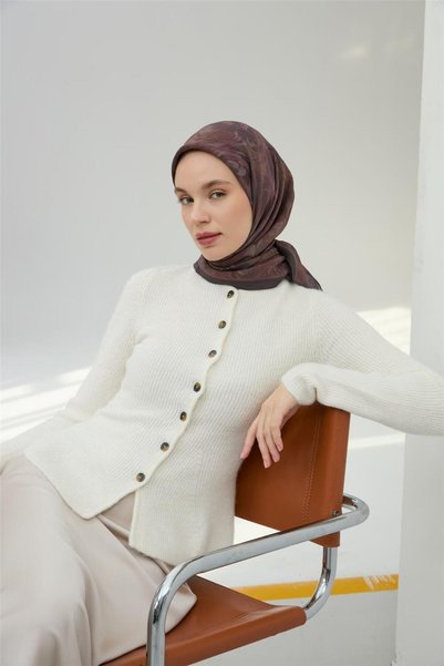 Silk Home Viscose Velora Scarf Anthracite Pale Burgundy Patterned Soft Textured Tok Duruşlu 90X90