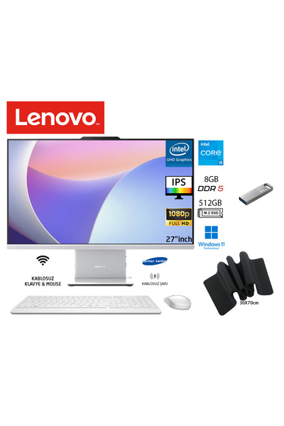 LENOVO IdeacentreAIO İ Corei5 13420H 8GB 512GBSSD W11PRO 27"FHD F0HM0045TR DU...