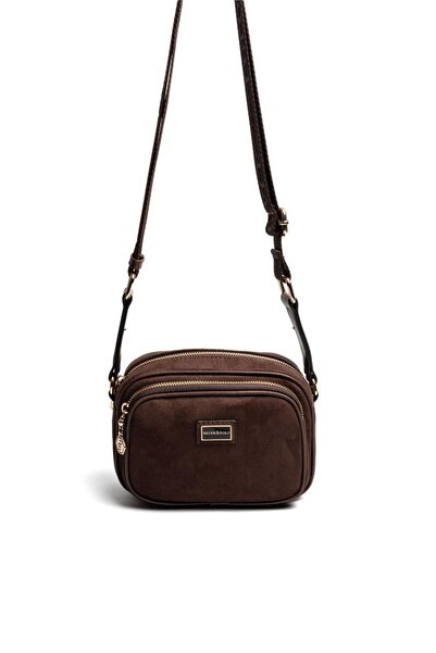 Silver Polo Silver & Polo Sp1111 Women's Crossbody Bag Suede Brown