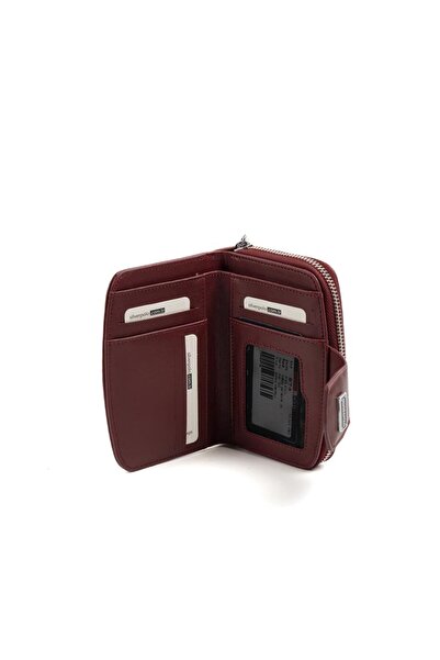 Silver Polo Silver & Polo Sp874 Women's Wallet & Card Holder Plain Claret Red