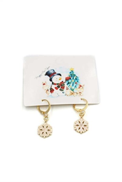 MENESSA أقراط عيد الميلاد على شكل ندفة الثلج - ذهبية