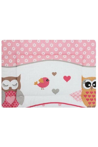 PRICHINDEL Pernă subțire, bufnițe mari, roz, 37 x 28 cm