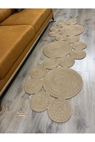 naylişhome Jüt Hasır Banyo Mutfak Salon Oturma Odası Paspası Modern Kilim Hed...