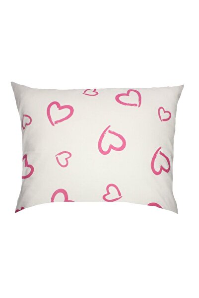 PRICHINDEL Pernă albă cu inimioare roz, 30 x 40 cm