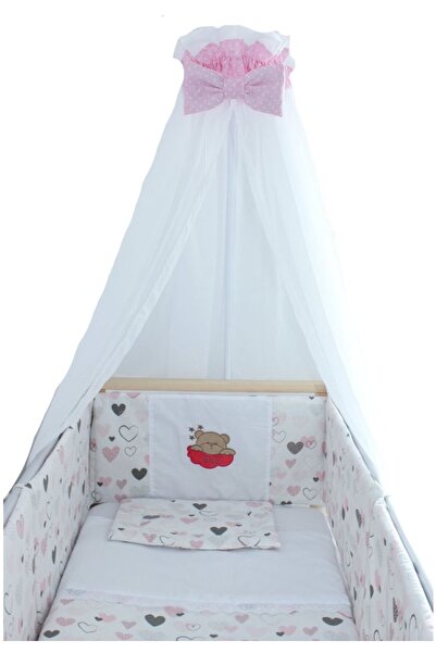 PRICHINDEL Set de lenjerie de pat cu 6 piese, Hello, roz, 120x60 cm