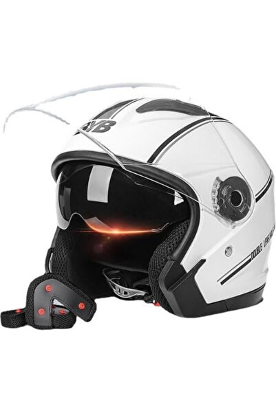 Tcherchi Outdoors Elektrikli Motosiklet Kaskı Beyaz