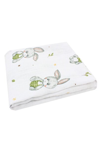 PRICHINDEL Prosop de mâini, muselină, Fifi Iepurașul, alb, 40 x 30 cm