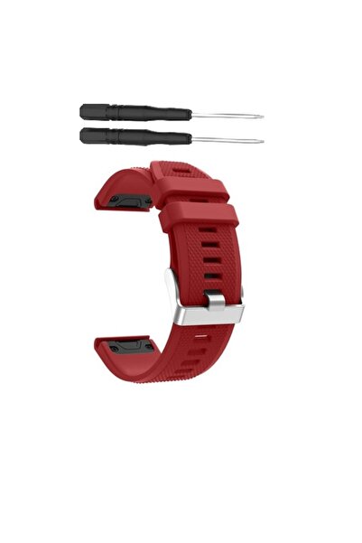PHN MAG Quick Release 22mm Silicone Strap for Garmin Fenix & Forerunner - Red