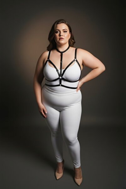 Angels Passion Σετ εσώρουχα μεγάλου μεγέθους σε μαύρο χρώμα