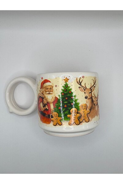 ATÖLYE SAİT Christmas Mug Ceramic with Santa Claus Image
