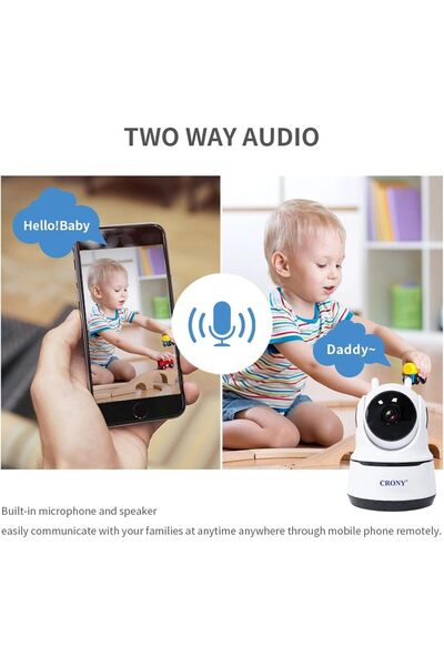 CRONY Home Indoor Security Camera - 1080P WiFi Night Vision Baby Monitor NIP-26