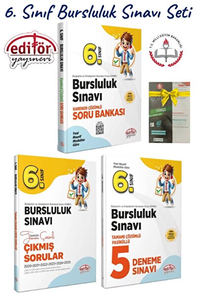 Editör Yayınevi Editör Yayınları 6. Sınıf Bursluluk Soru Bankası+Çıkmış Sorul...