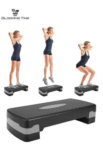 BLOOMING TIME Fitness Pedal For Yoga Fitness Aerobic Exercise, Adjustable Height, Rhythm Pedal, Black And Gray