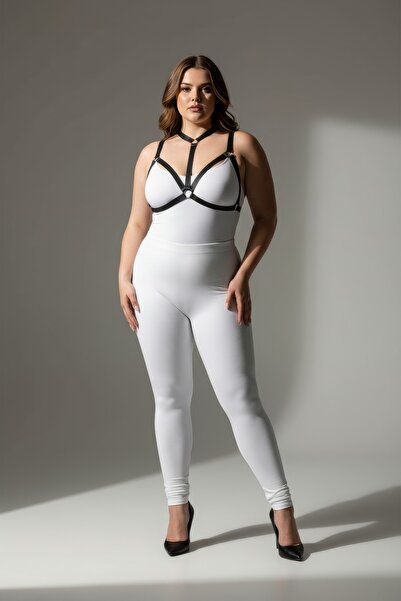 Angels Passion Set de lenjerie neagră de mărime mare