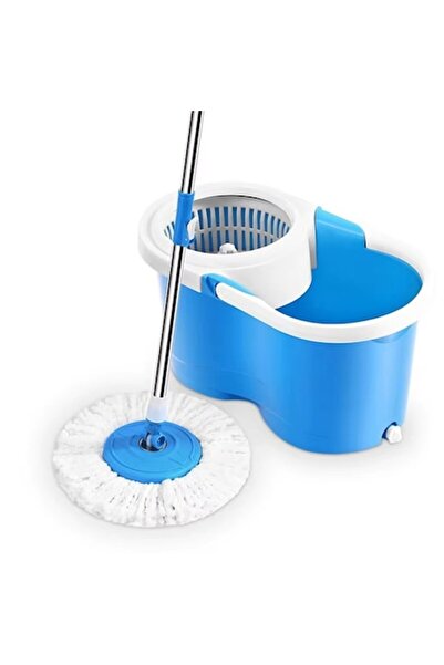 Boxely Mop Set with 8L Bucket and 360° Rotating Wringer, Adjustable Mop, Blue