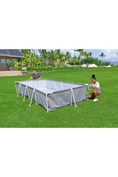 BESTWAY Steel Pro Rectangular Pool – 3.66 m x 2.01 m x 66 cm