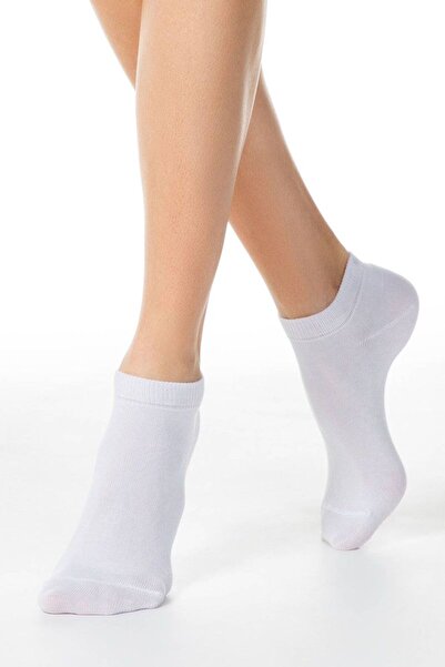 Conte Elegant Women's cotton short socks, Esli 000 - White, 36-39 (23-25)