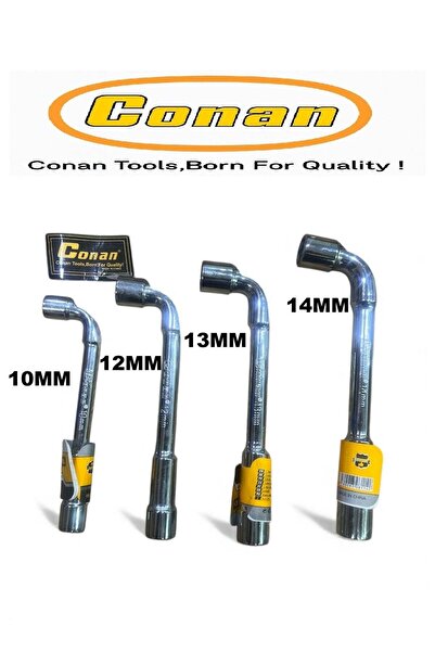CONAN مجموعة مفاتيح ربط احترافية على شكل حرف L مكونة من 4 قطع (10 مم، 12 مم، 13 مم، 14 مم) - فولاذ كربوني مقوى