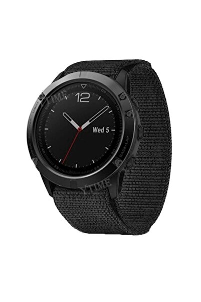 PHN MAG Quick Release 22mm Textile Hook-and-Loop Strap for Garmin Smartwatches, Black