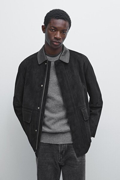 Massimo Dutti Süet cep detaylı ceket