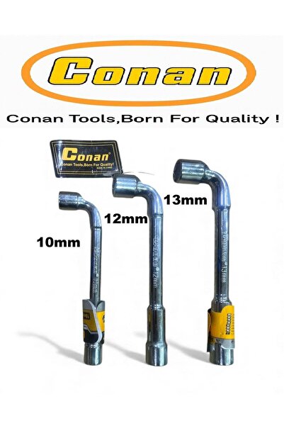 CONAN 3-Piece Long L Wrench Set – 10mm, 12mm, 13mm Hardened Carbon Steel (Models 10005763/64/65)