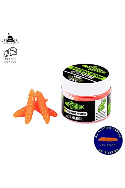 Fishack Yüzen Silikon Kurt - Glow Alabalık Yemi - 37mm - Peynir Kokulu - Turu...