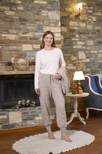 Cossy By Aqua Women's Mink Pajamas with Dressing Gown 3-Piece Pajama Set 26268