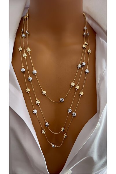 Nevaa Still Altın kaplama zincir çoklu tasarım kolye