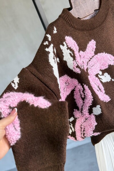 Suziş Patterned Circular Neck Standard Size Sweater 52120001