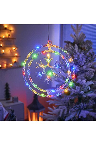 BaoBao 3D round snowflake figurine installation white LED light size 34 cm li...