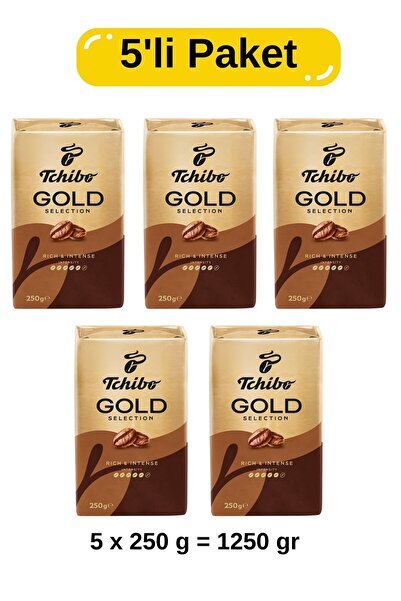 Tchibo Filtre Kahve Gold Selection 5’li Paket 250 g x 5 (Toplam 1250 g)