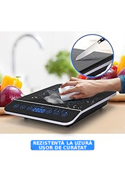 BlueFire Induction Electric Hotplate, 2000W, 10 Temperature Levels, Timer, Black