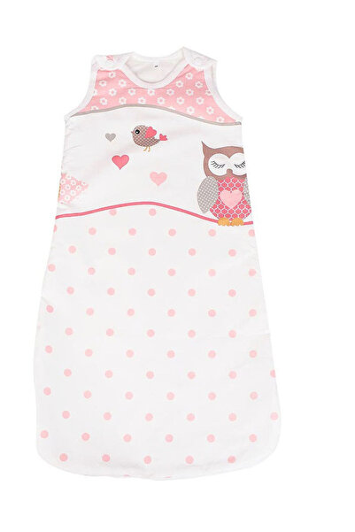 PRICHINDEL Winter sleeping bag, large owls and polka dots, pink