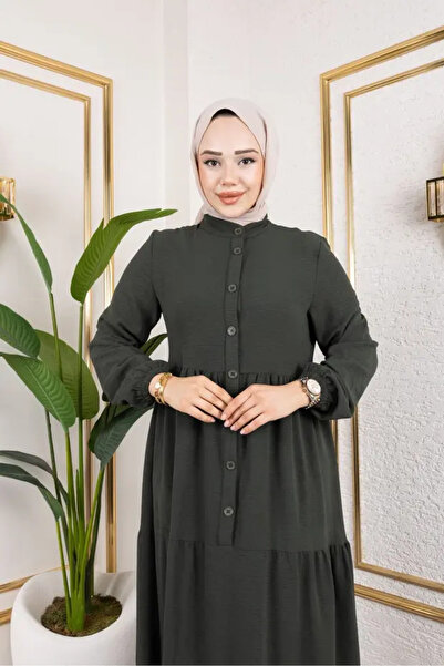 exxitcollection Women's Ayrobin Stylish and Comfortable Cut Fabric Full Length Hijab Dress