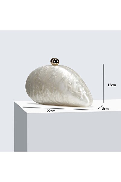 OEM Shoulder Bag, Women's Shell Chain, Acrylic Evening Clutch, Sparkling Marble Pattern Wallet/Tote Bag