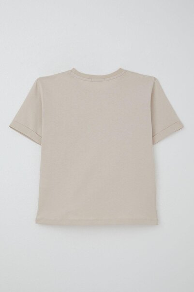 Breeze Girl's Shorts with Ties, Size Printed with Elastic Waist and Pockets, Ages 6-12, Beige