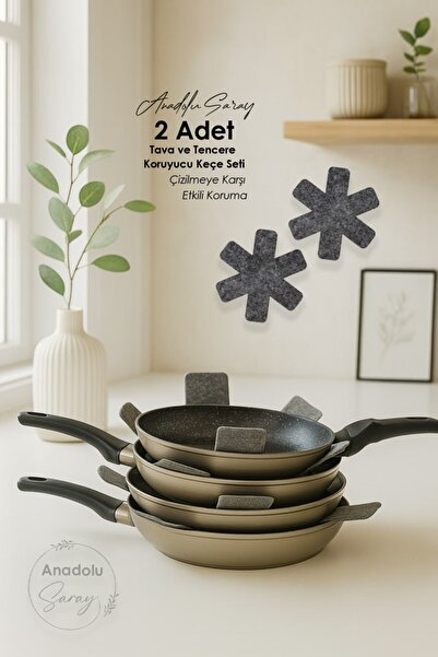 Anadolu Saray Pan and Pot Protective Felt Set - Effective Protection Against Scratches - 2 Pieces