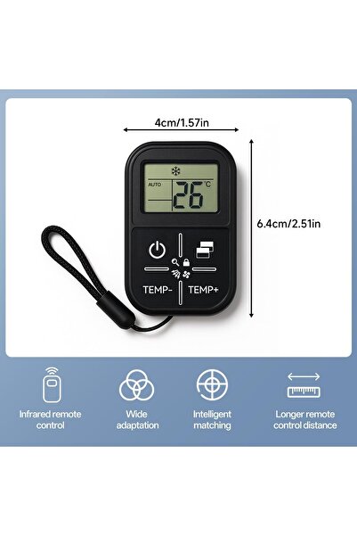 Generic Mini Portable Universal Air Conditioner Remote Control with LED Display - 5000-in-1