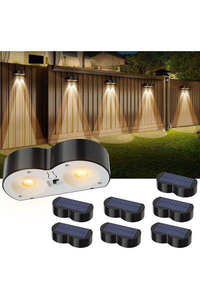 NALACAL مجموعة من 4 مصابيح سياج تعمل بالطاقة الشمسية، مصابيح سطحية مقاومة للم...