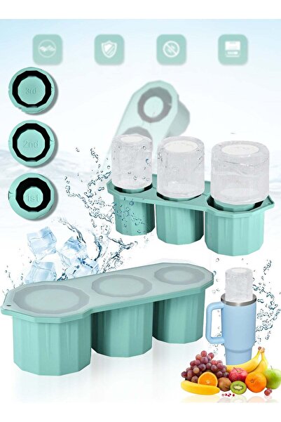 Generic Leon Home Silicone Ice Tray with Lid (Mint Green)