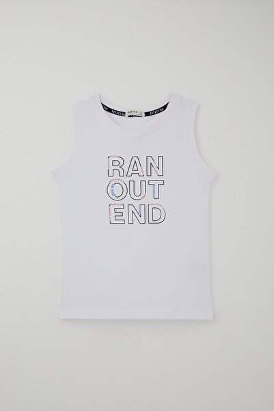 Breeze Boy's Shorts Set, Zero Sleeve, Lettering Printed Laces, Accessories, Ages 8-14, White