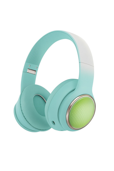 BaoBao Wireless Over-Ear Headphones for Kids, Foldable, Comfortable, Colorful Mint Green Design