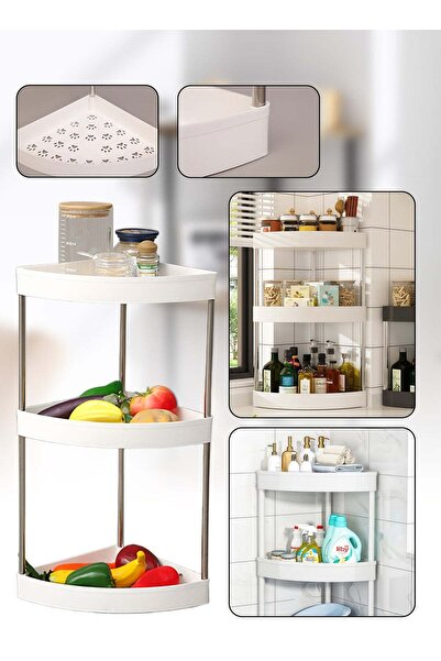 Generic Leon Home 3-Tier Triangle Corner Storage Rack (White)