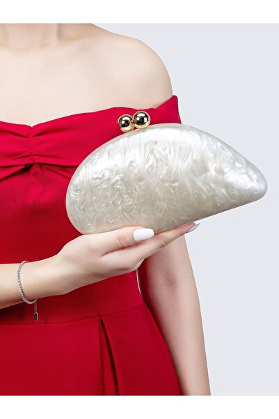 OEM Shoulder Bag, Women's Shell Chain, Acrylic Evening Clutch, Sparkling Marble Pattern Wallet/Tote Bag