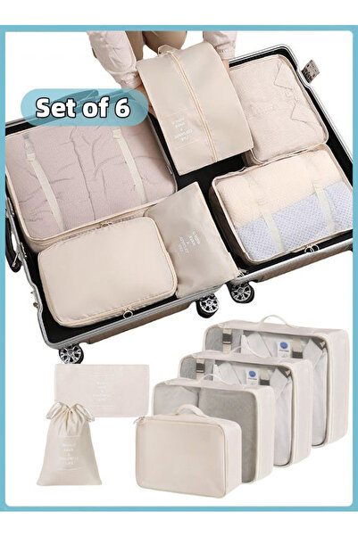 Generic Travel Organizer, 6 Set Packing Cubes Packing Organizers, Travel Essentials Luggage Organizer