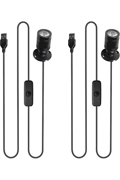 NALACAL عبوة من 2 مصباح LED صغير، 5 فولت 3 واط USB، دوار 360 درجة، ألومنيوم (...